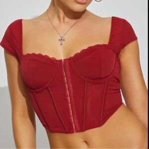 Garage Maesie Cap Sleeve Red Corset: Size XS